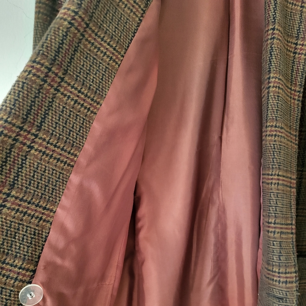 Vintage Para Double Breasted Wool Blend Plaid Blazer Size 10 - Picture 11 of 16